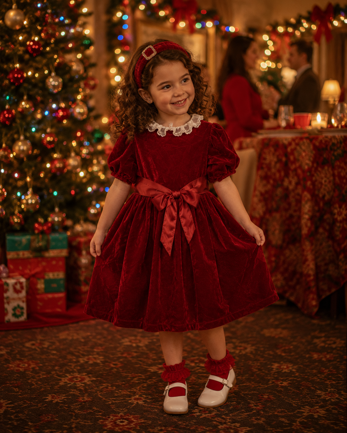 Red Velour Party Dress