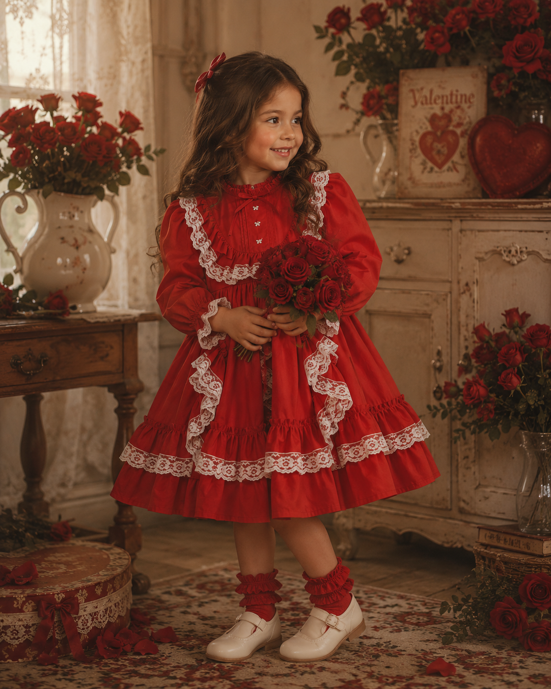 Mary Louise Red Puffy Dress