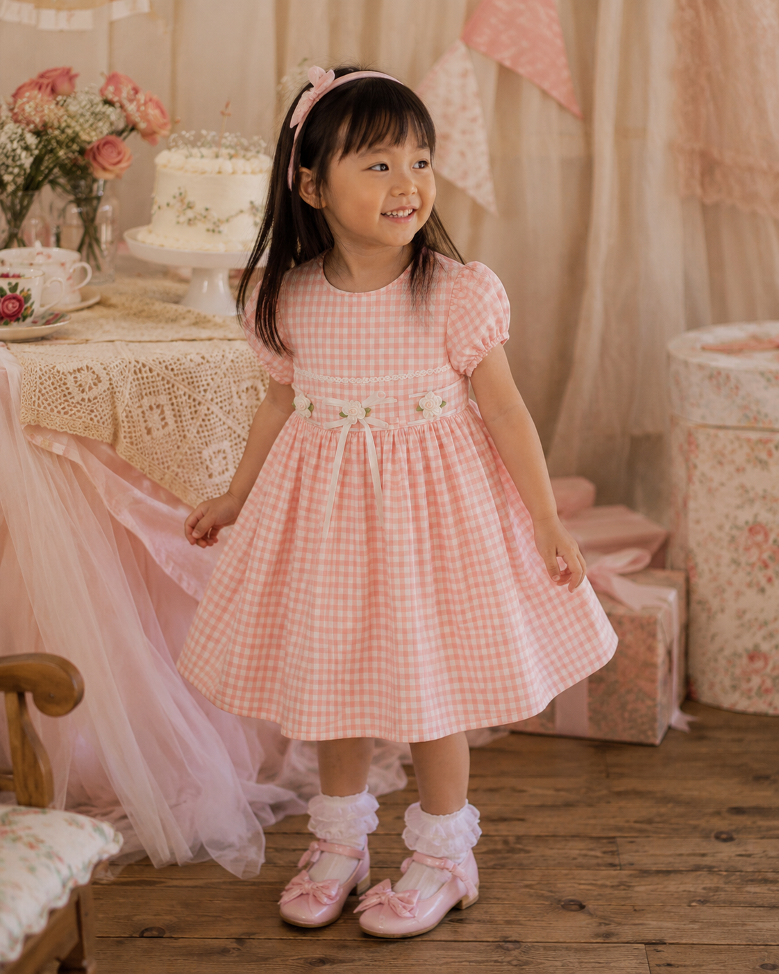 Bonnie Jean Pink Gingham Occasion Dress