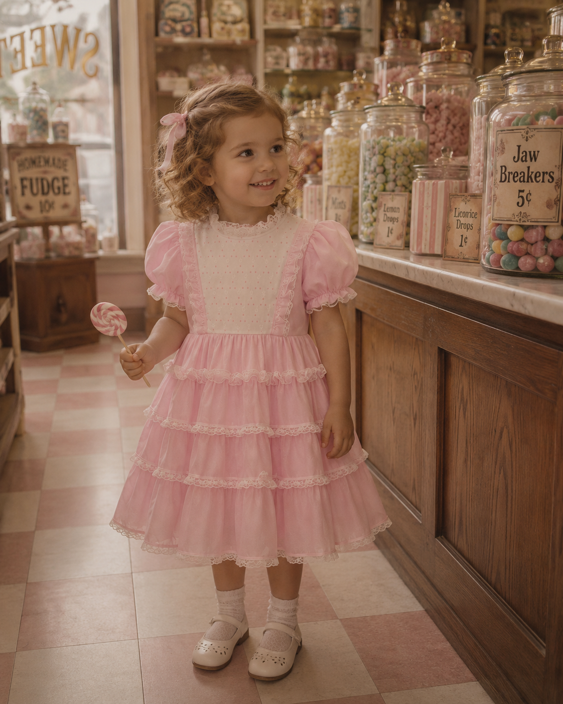 Union made Pink Frill Dress