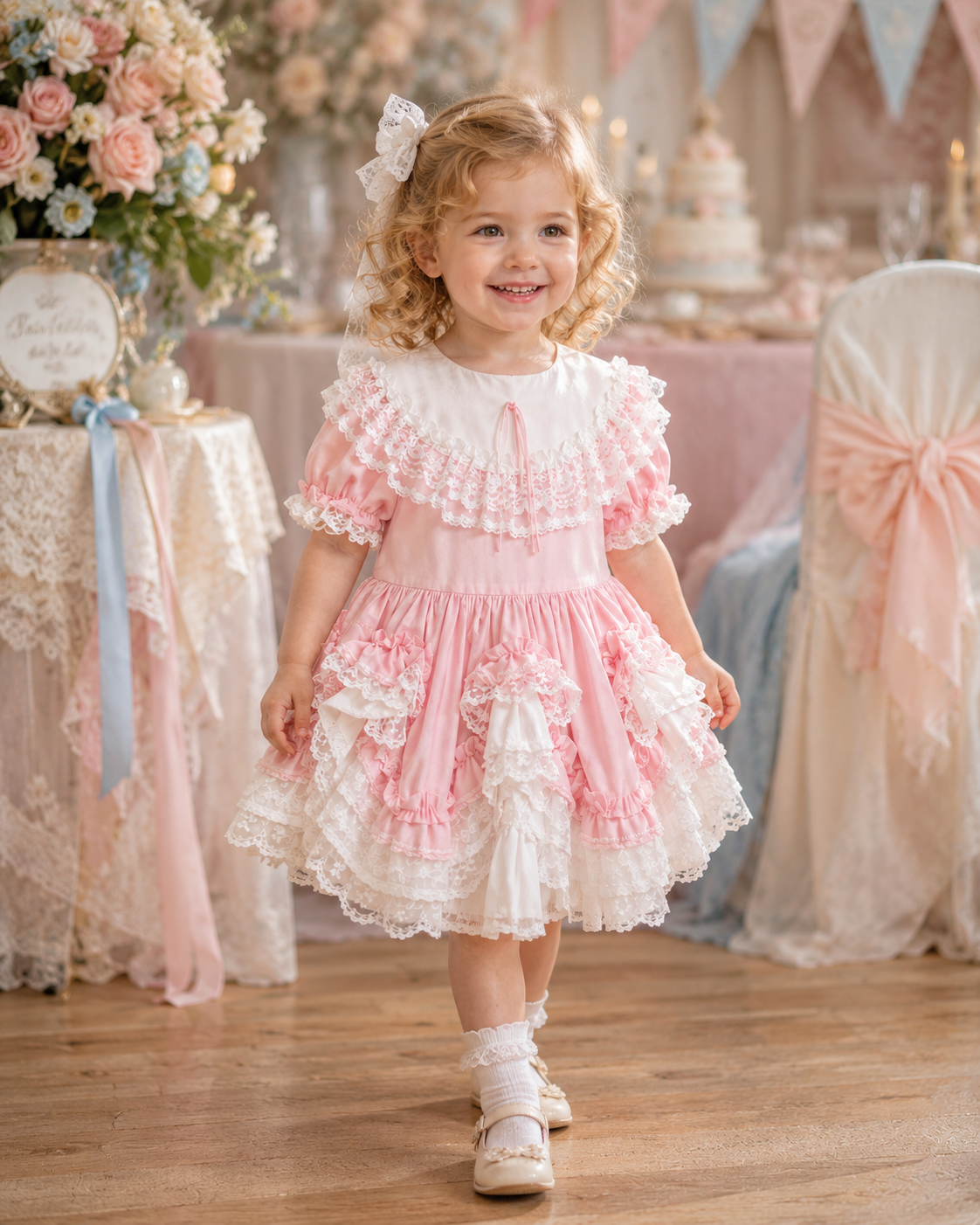 Baby Pink Lid'l Dolly Frill Dress