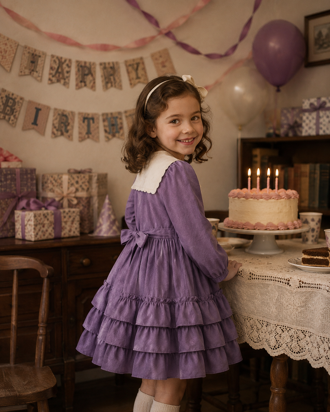 Purple Frill Winnie The Pooh Dress
