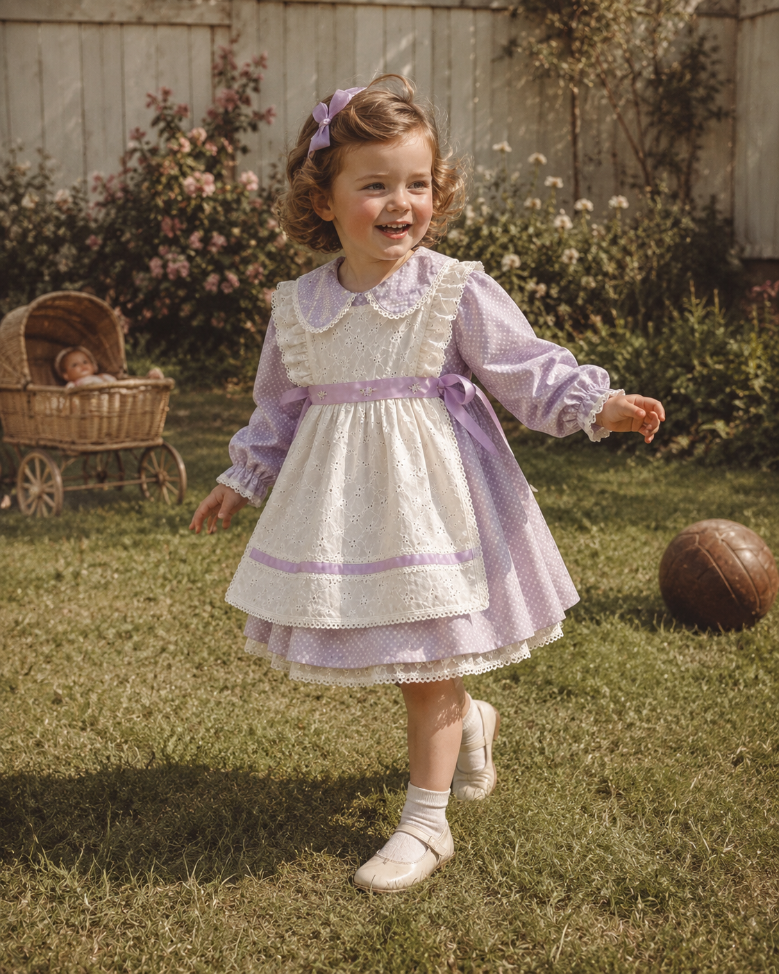Evy Lilac Apron Dress