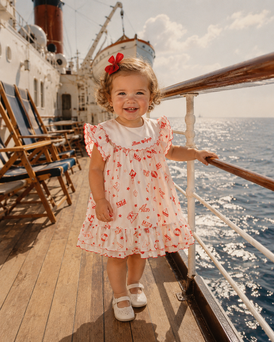 Vintage Papertag Seaside Frill Dress