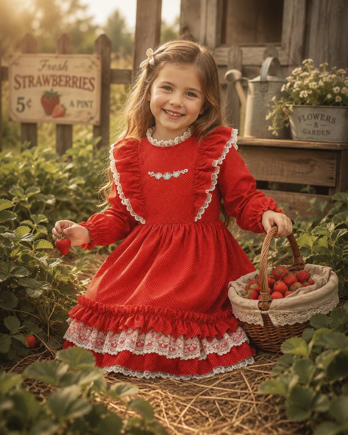 Vintage Red Frill Winnie The Pooh Dress