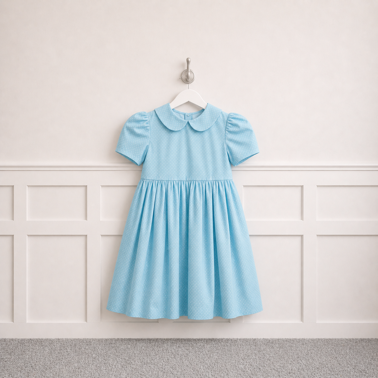 Vibrant Blue Polkadot Papertag Dress