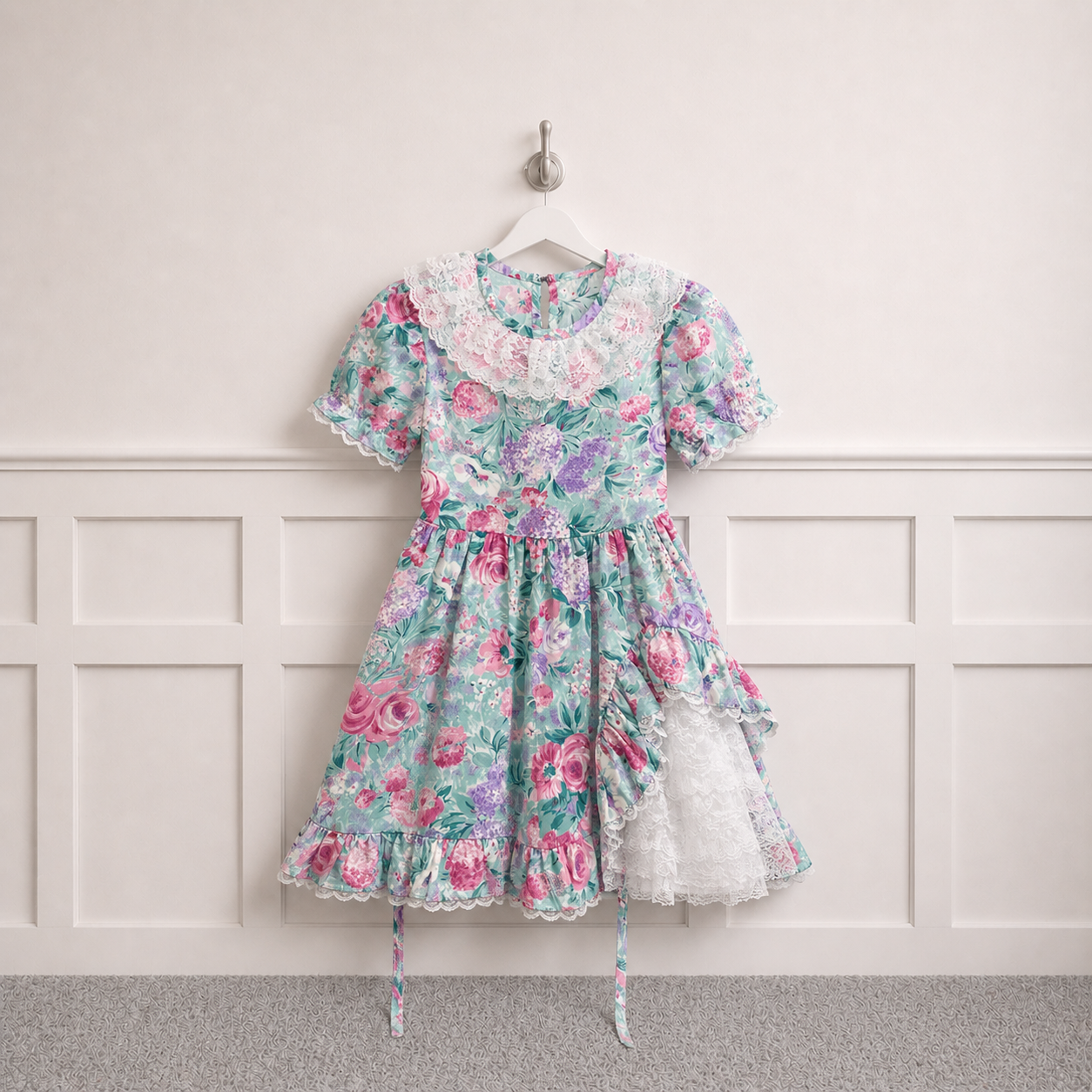A True late 70's Early 70s Rose cottage Dress