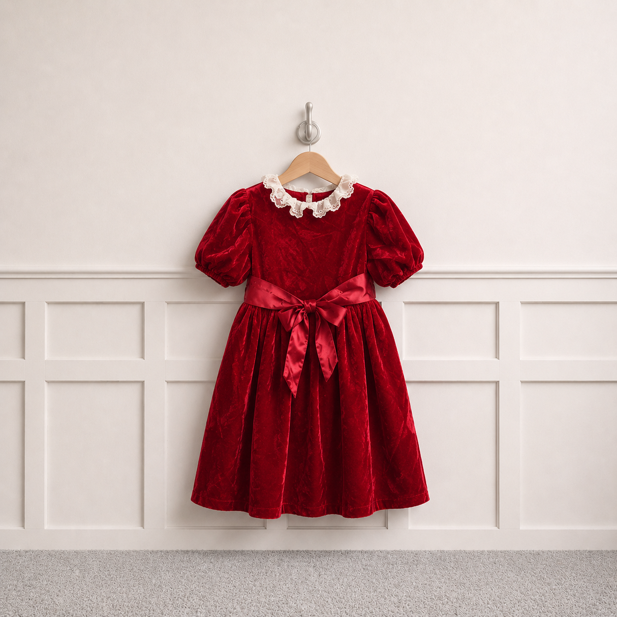 Red Velour Party Dress