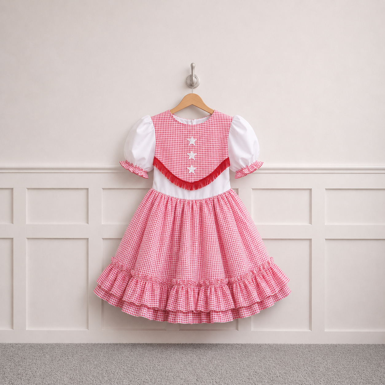 Red Gingham Lid'l Dolly