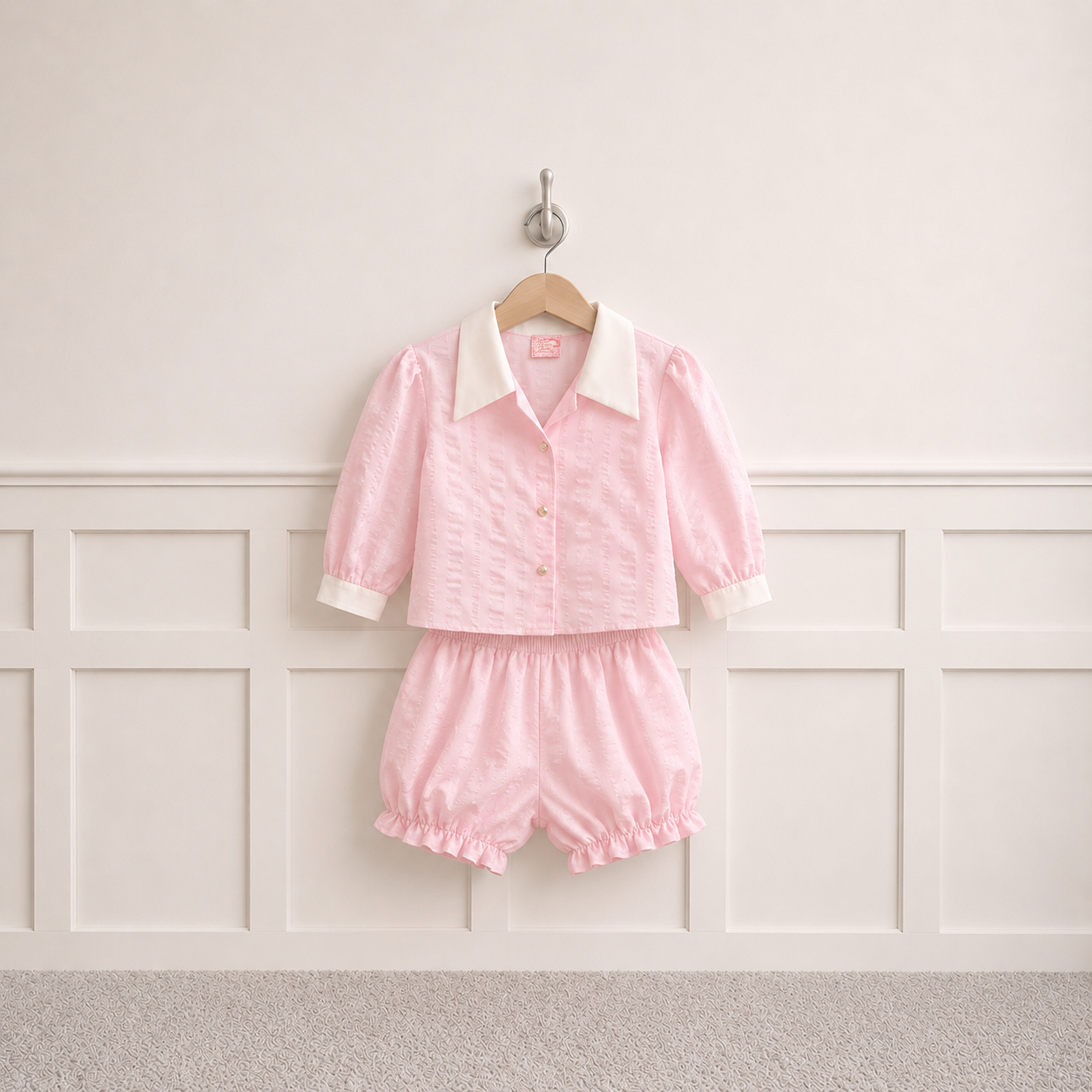 Baby Pink Shirt & Shorts Set