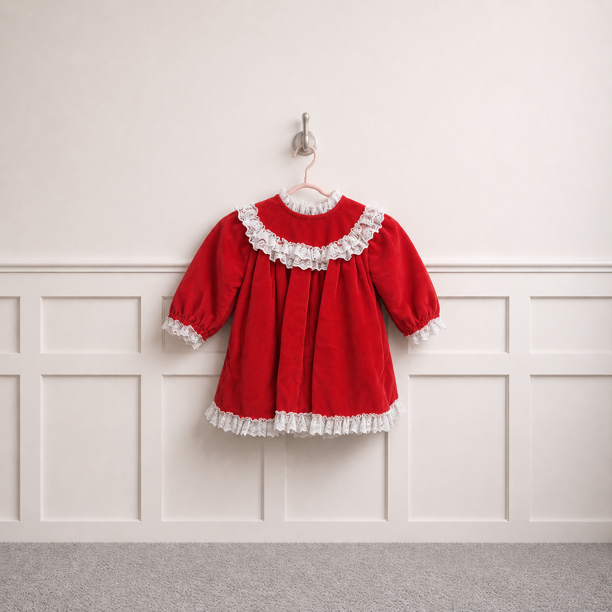 Traditional Velour Red Dress