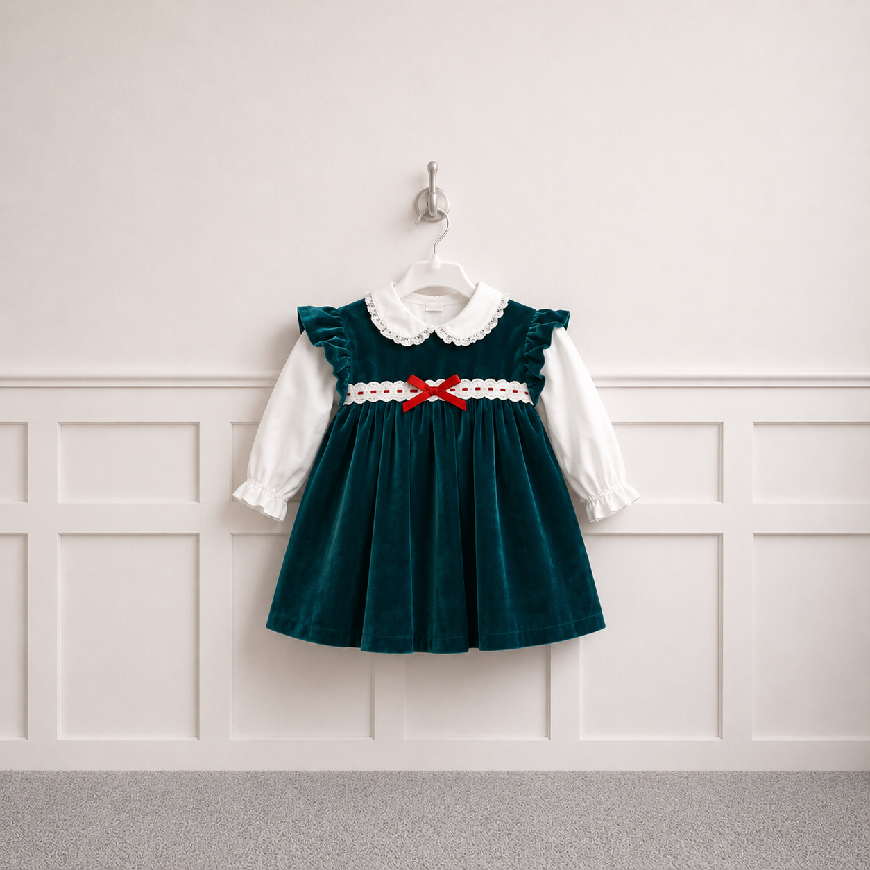 Vintage Velour Apron Dress