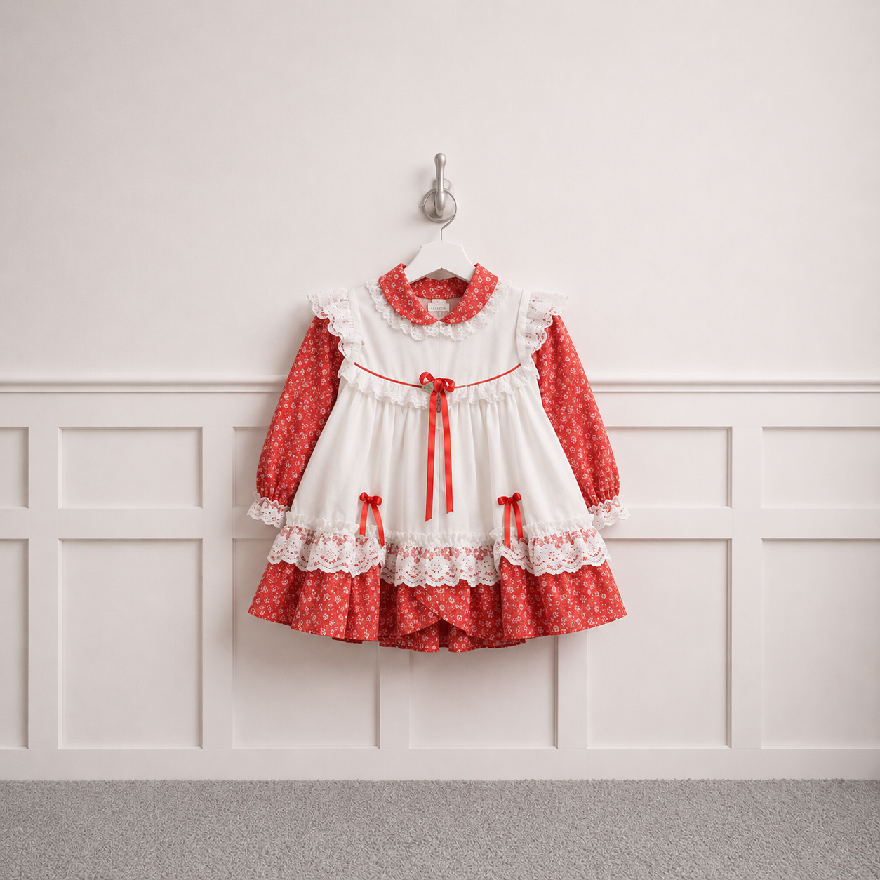 Vintage classic red apron dress