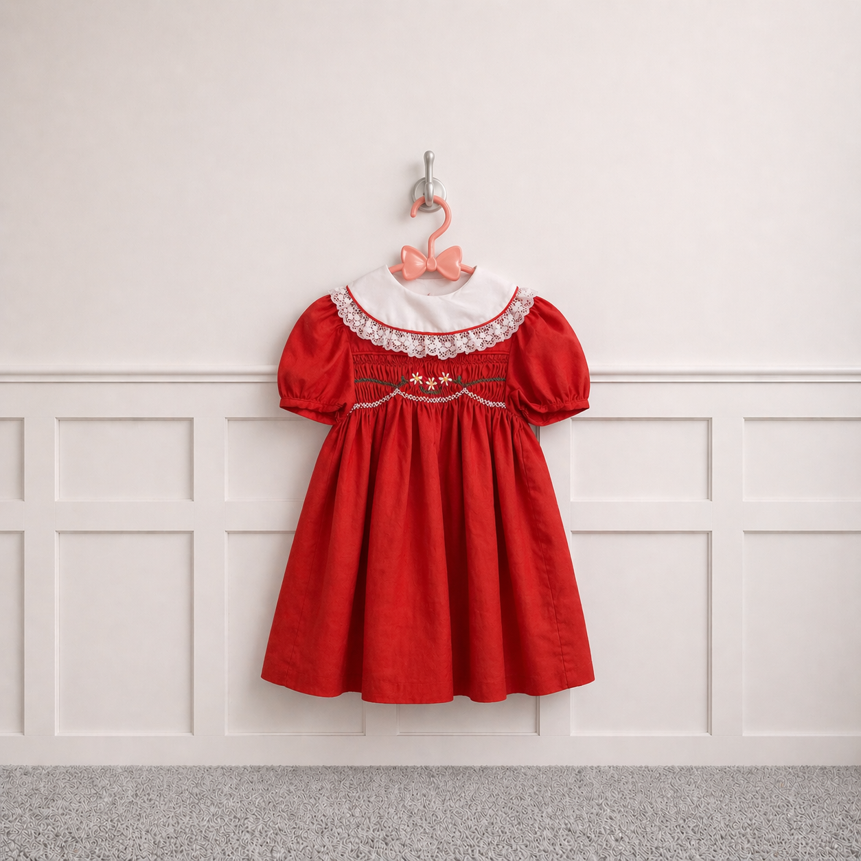 Vintage Red Polly Flinders Smock