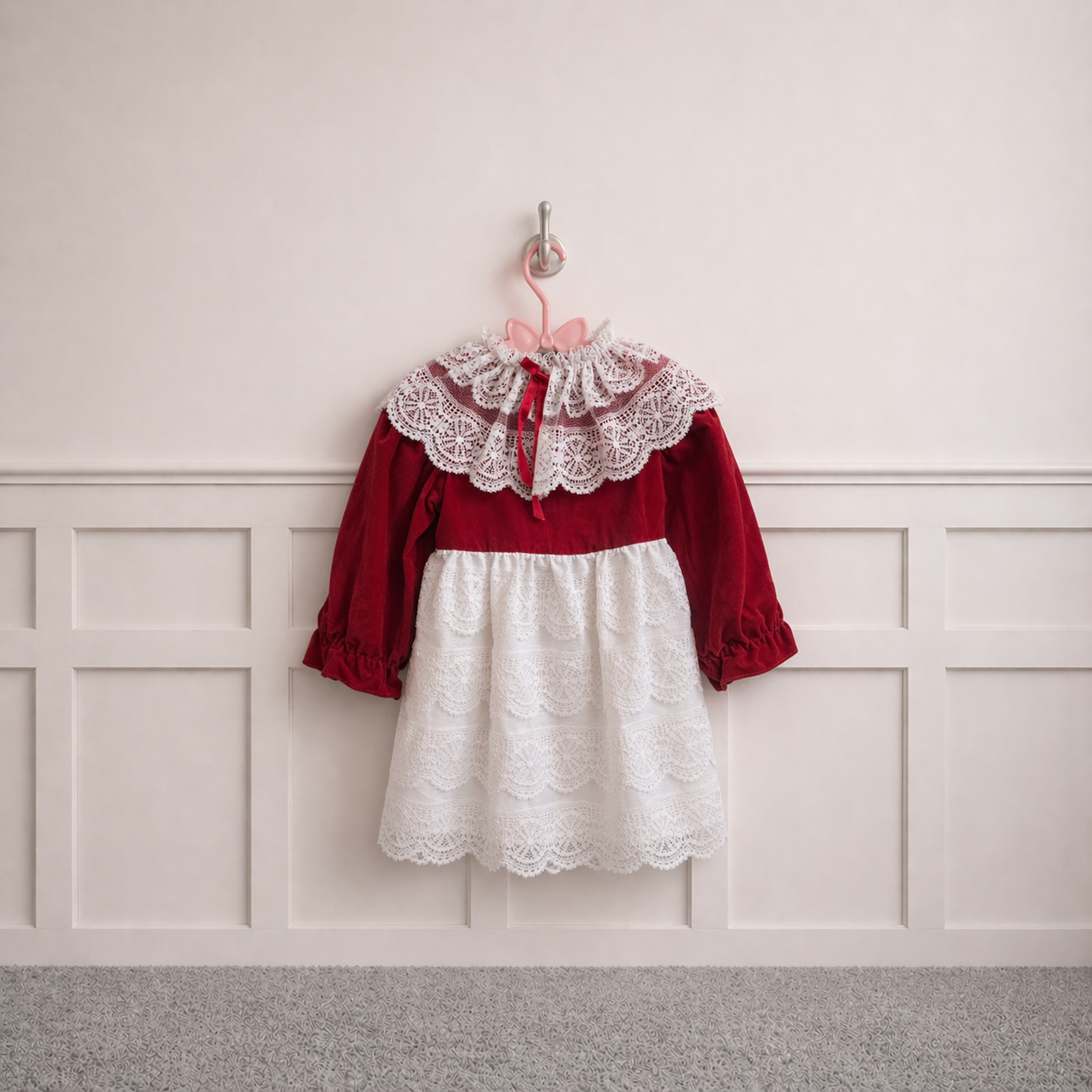 Jill Lynn Velour & Lace Dress