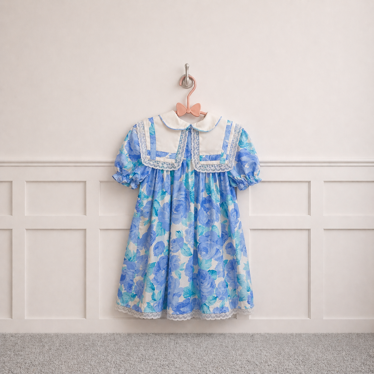 Polly Flinders Square Bibbed Peter Pan Dress