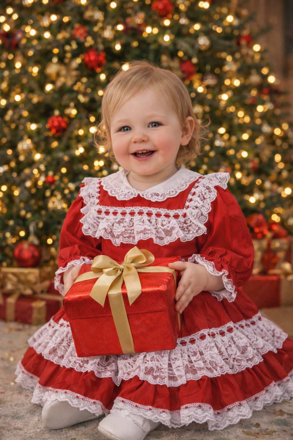 Vibrant Red VTG Little Princess Dress