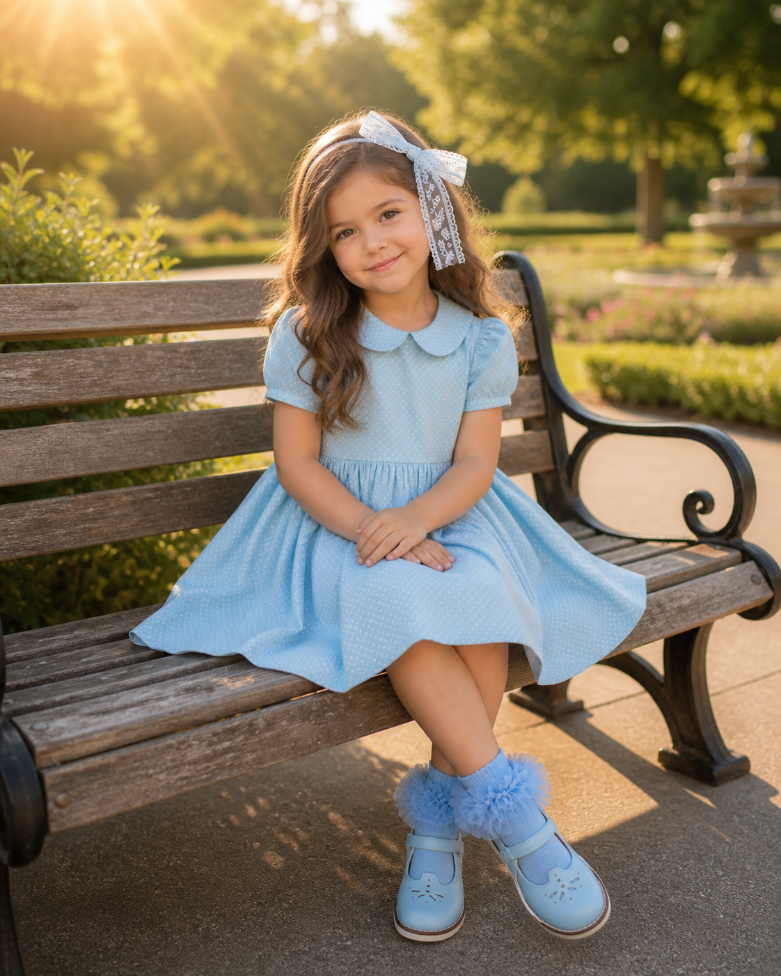 Vibrant Blue Polkadot Papertag Dress
