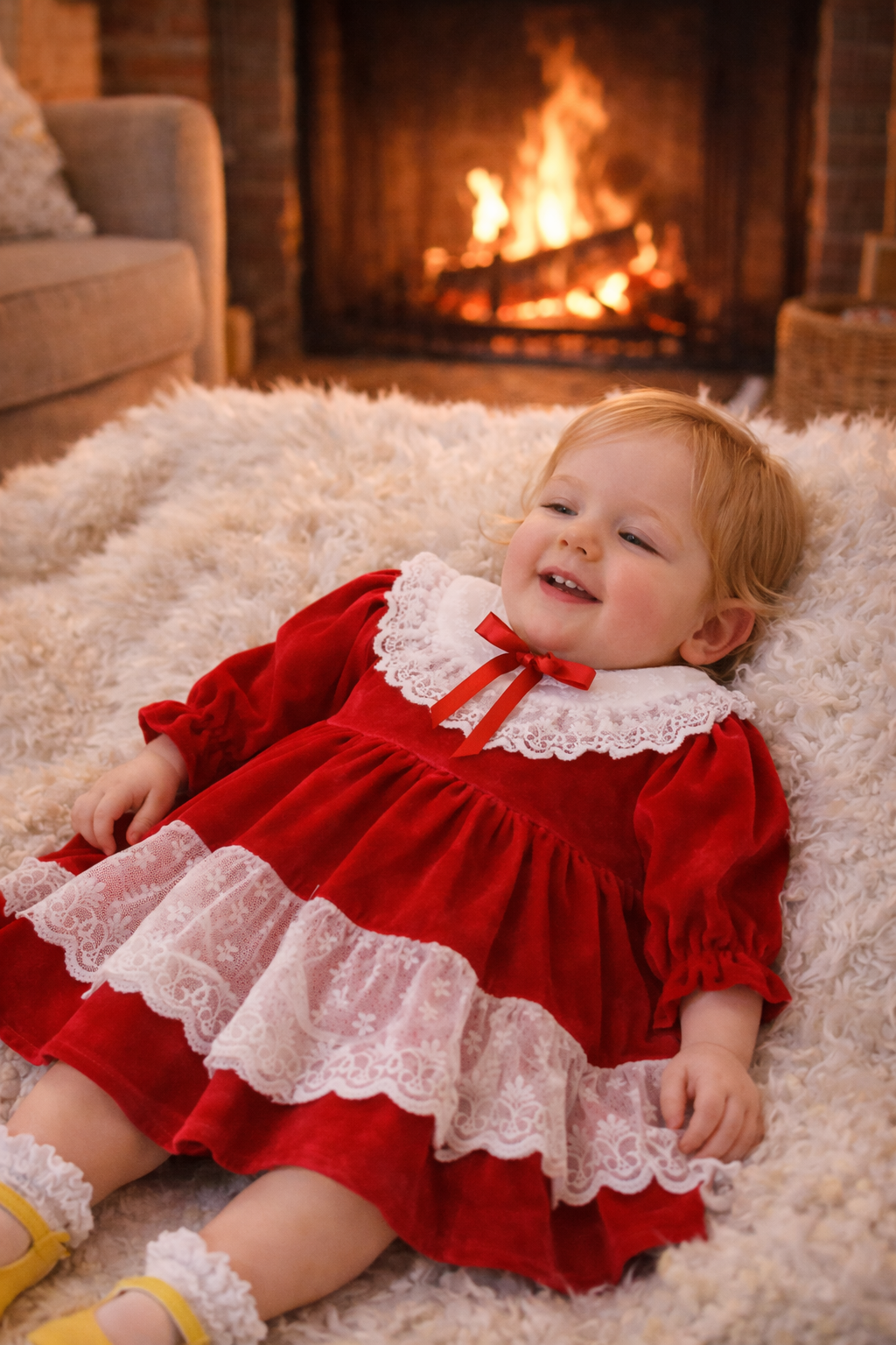 VTG Red Velour Dress