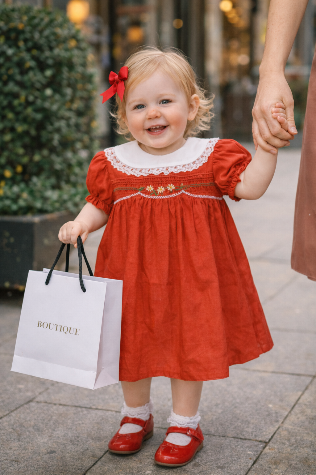 Red Polly Flinders Smock