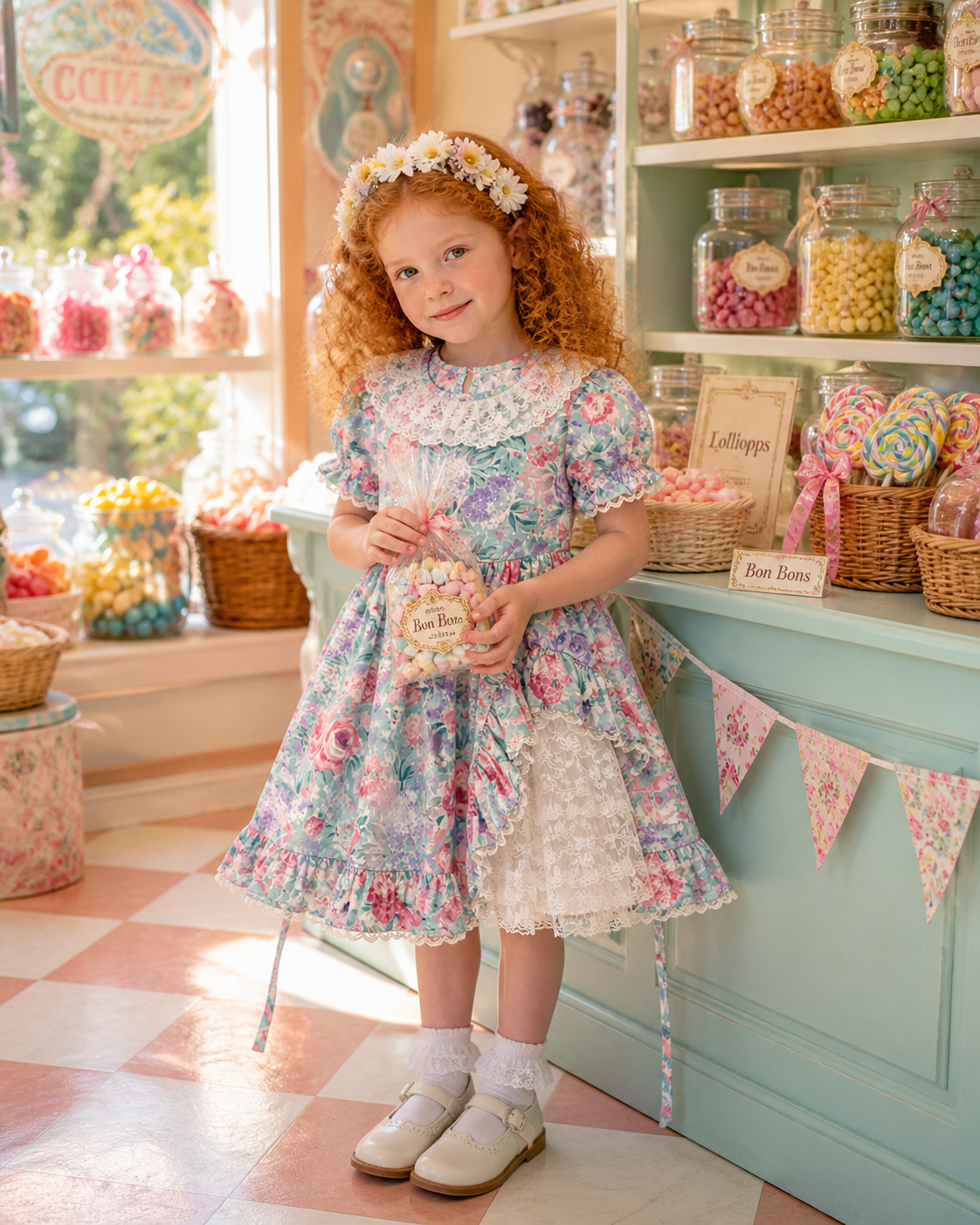 A True late 70's Early 70s Rose cottage Dress