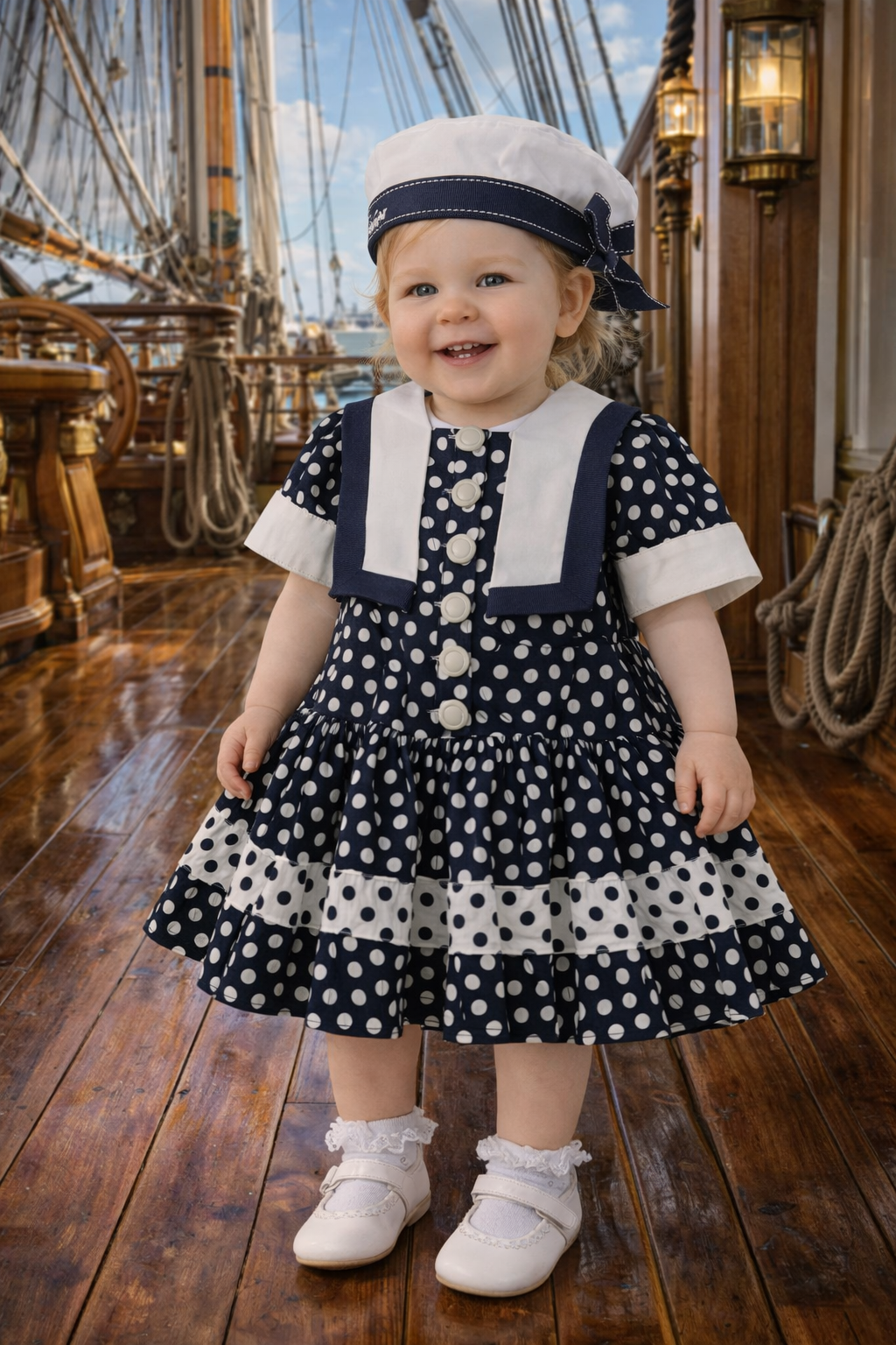 Sandy's Girl Polka Sailor Dress